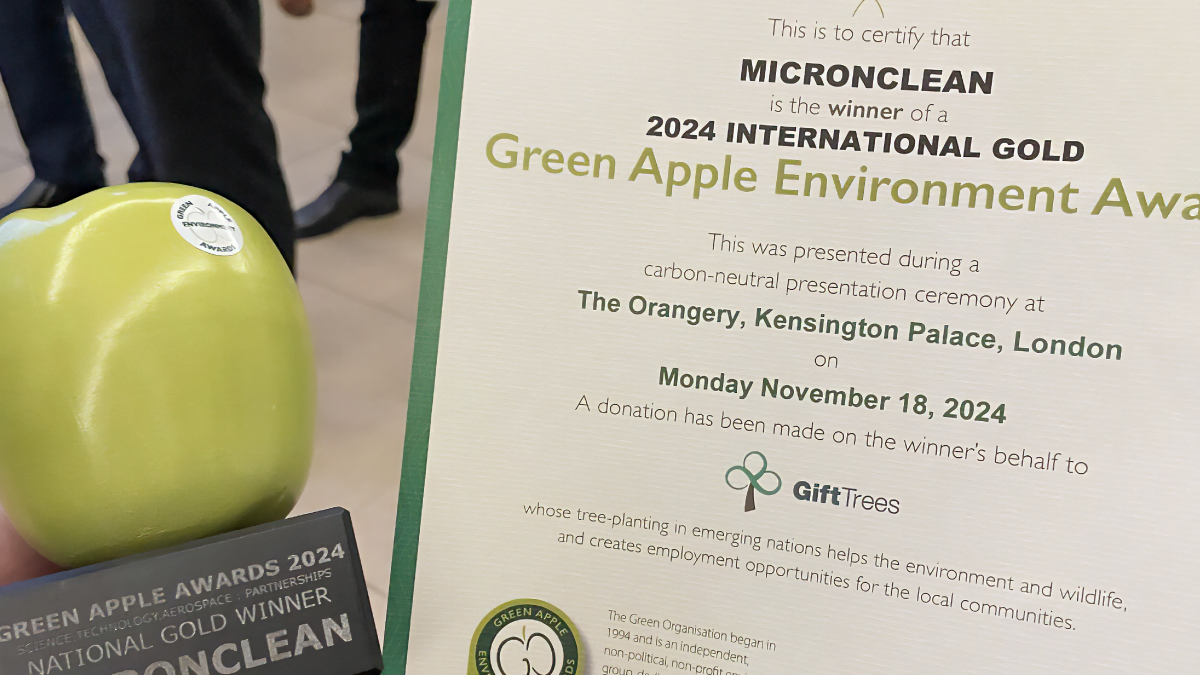 Micronclean gewinnt einen Gold Green Apple Award